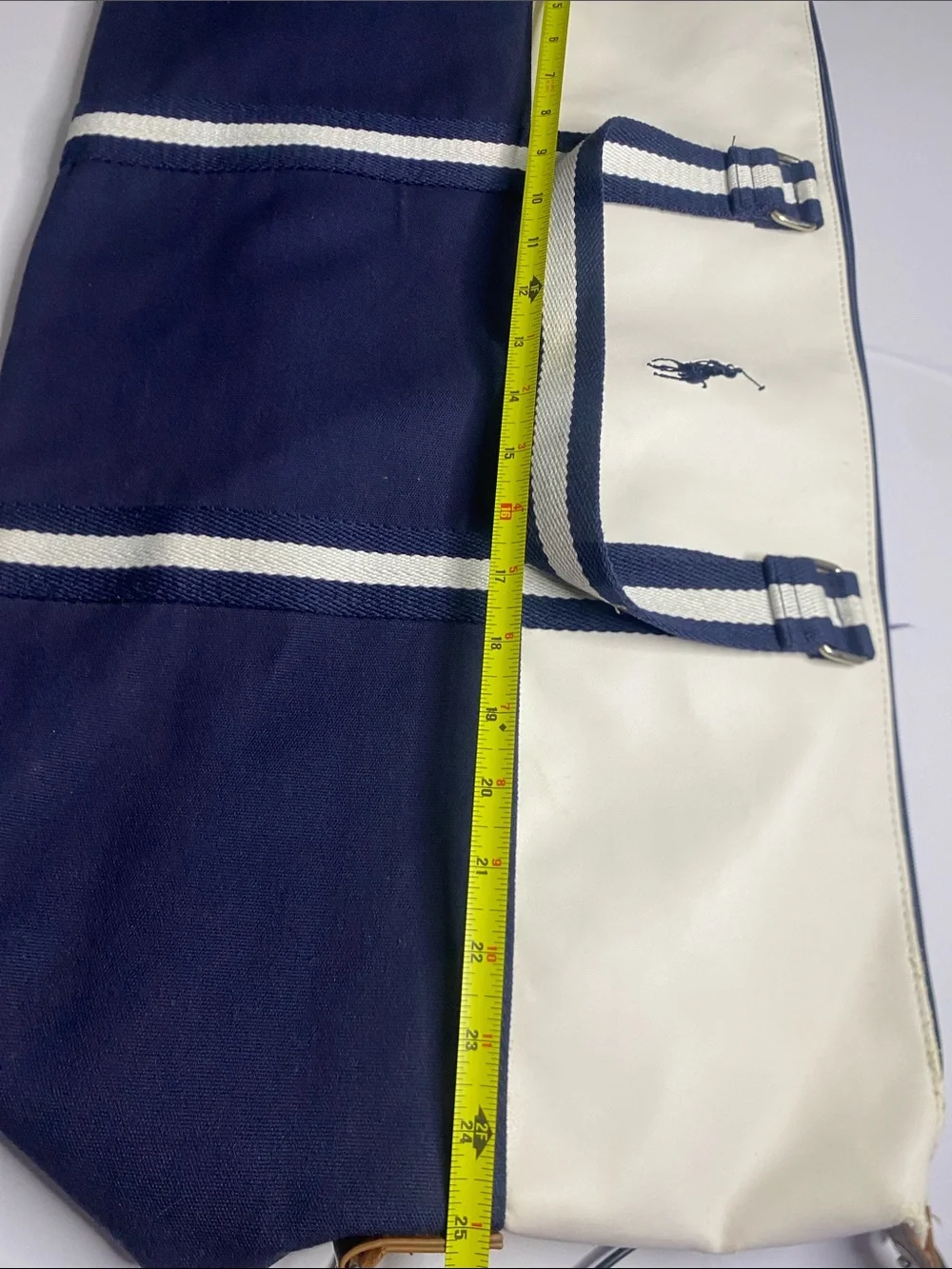 Polo by Ralph Lauren Navy and White Canvas Duffel